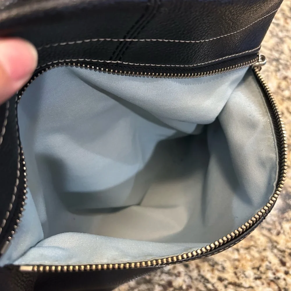 Coach Duffle Black Pebble Leather Hobo Shoulder Bag Convertible - Picture 4 of 12